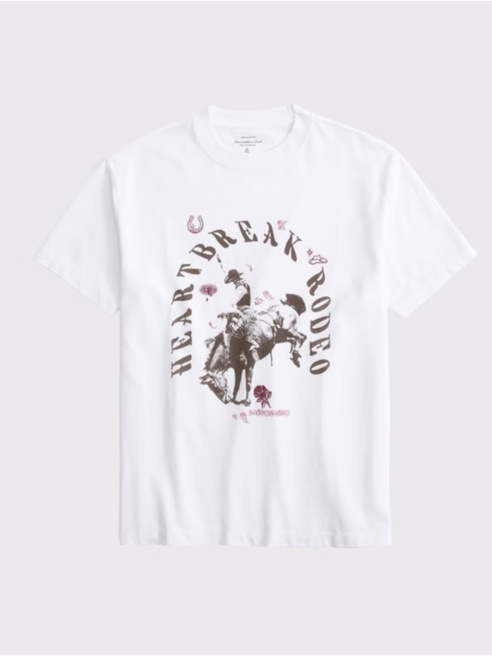 Abercrombie & Fitch White 'Heartbreak Rodeo' Graphic Tee